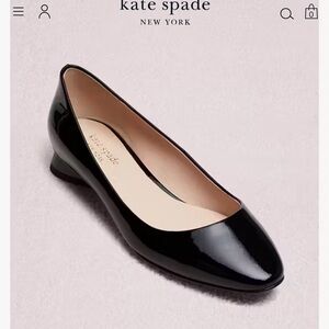NWT Kate Spade Black Patent Leather Fallyn Skimmer Flat Size 9.5